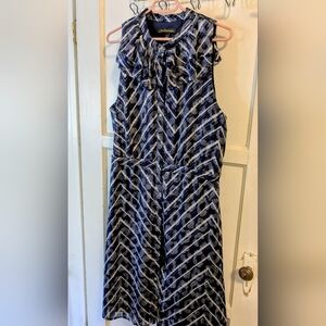Banana Republic sleeveless midi dress-violet/navy/grey/black - size 14